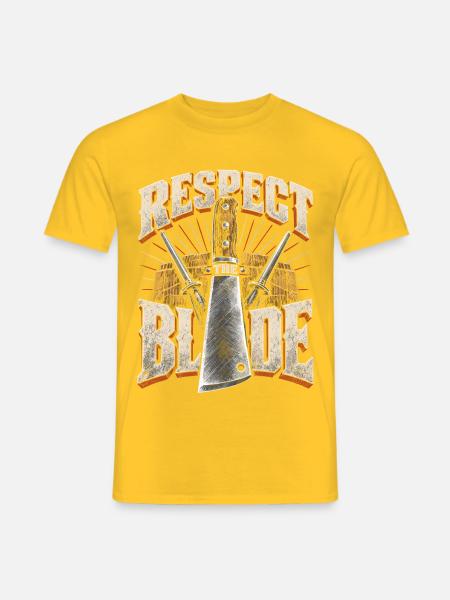 Metzger Metzgerhandwerk Respect The Blade - Männer T-Shirt - Gelb