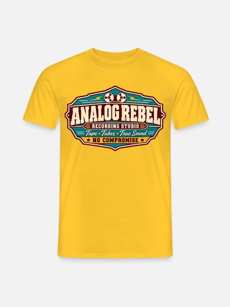 ROCK STAMP GESELLSCHAFT | Analog Rebel - Männer T-Shirt - Gelb