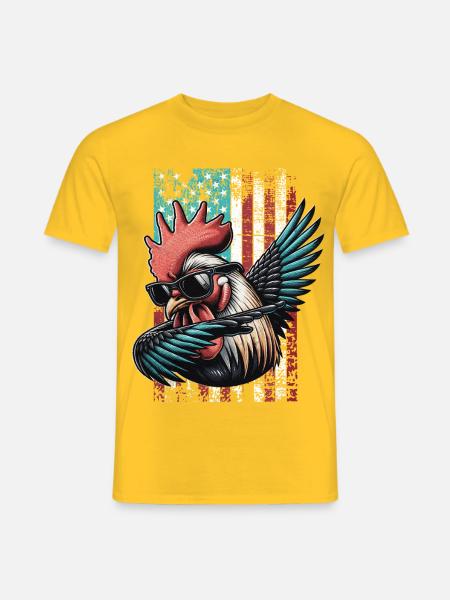 Rooster US Hahn - Männer T-Shirt - Gelb