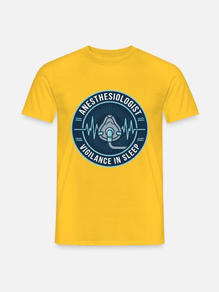 Anästhesisten-Atemmasken-Abzeichen-Geschenk - Männer T-Shirt - Gelb