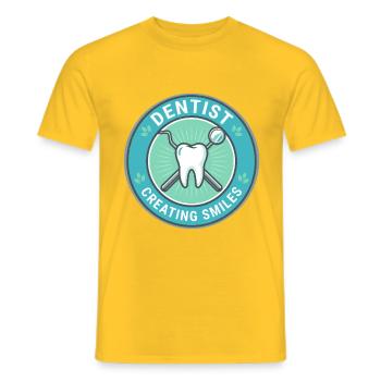 Zahnarzt erstellt Smiles Zahnmedizinische Werkzeuge Badge-Geschenk - Männer T-Shirt - Gelb - Vorne - AI Model Male 178 dark (178cm)