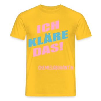 Chemielaborantin Abwasser_Proben - Männer T-Shirt - Gelb - Vorne - AI Model Male 178 dark (178cm)