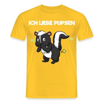 Ich Liebe Pupsen Stinktier Lustig Furzen Spruch - Männer T-Shirt - Gelb - Vorne - AI Model Male 178 dark (178cm)