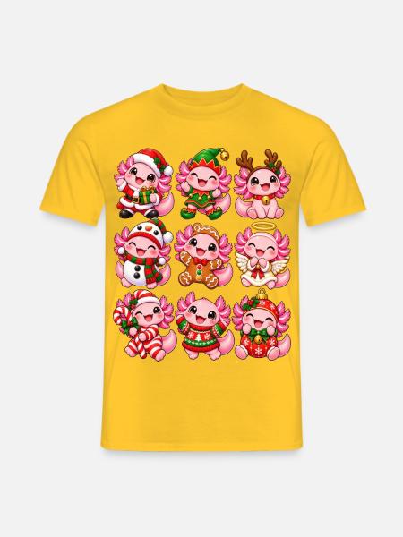 Weihnachtliche Kuschelelfen - Männer T-Shirt - Gelb
