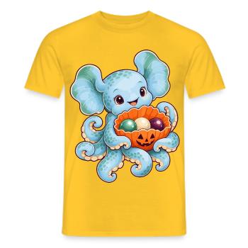 Dumbo-Oktopus mit Kürbismuschel - Männer T-Shirt - Gelb - Vorne - AI Model Male 178 dark (178cm)