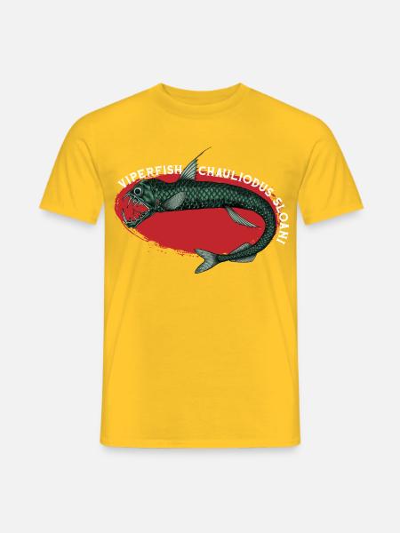 Tiefsee Monster - Viperfisch - Männer T-Shirt - Gelb