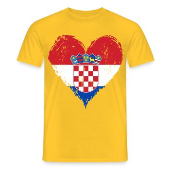 Kroatien Flagge Grunge used - Männer T-Shirt - Gelb - Vorne - AI Model Male 178 dark (178cm)