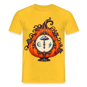 Ornamentkürbis Mit Himmelsuhr - Männer T-Shirt - Gelb - Vorne - AI Model Male 178 dark (178cm)
