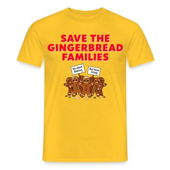 Save The Gingerbread Lustiges Weihnachts Motiv - Männer T-Shirt - Gelb - Vorne - AI Model Male 178 dark (178cm)