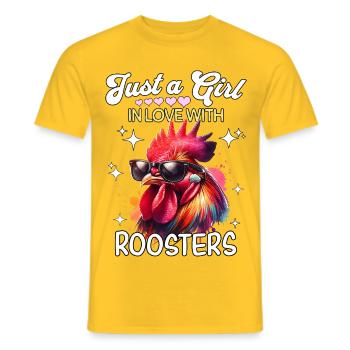 Hahn Mädchen Rooster - Männer T-Shirt - Gelb - Vorne - AI Model Male 178 dark (178cm)