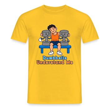 Hanteln verstehen mich - Männer T-Shirt - Gelb - Vorne - AI Model Male 178 dark (178cm)