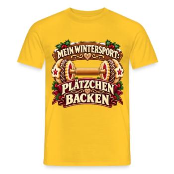 Mein Wintersport: Plätzchen backen - Männer T-Shirt - Gelb - Vorne - AI Model Male 178 dark (178cm)