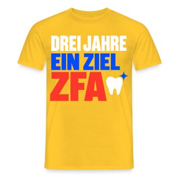 Drei Jahre ein Ziel – ZFA Ausbildung Abschluss - Männer T-Shirt - Gelb - Vorne - AI Model Male 178 dark (178cm)