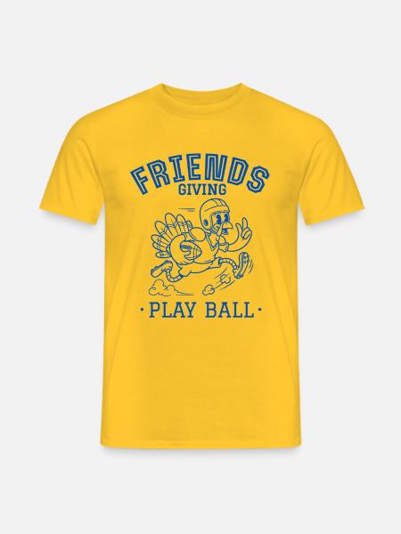 Freunde geben Ballspiel - Männer T-Shirt - Gelb