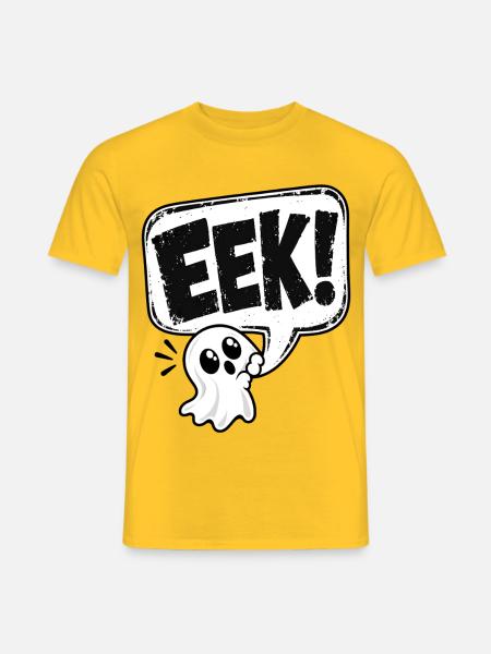 Eek! Süßer Geist Sprechblase - Männer T-Shirt - Gelb