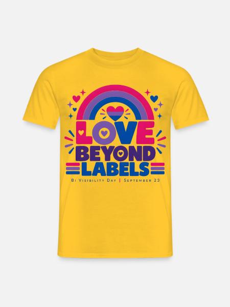 Love Beyond Labels | Bi Visibility Day - Männer T-Shirt - Gelb