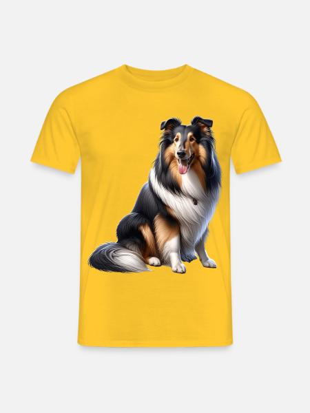 Langhaar Collie Collie - Männer T-Shirt - Gelb