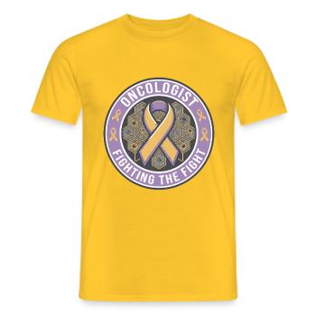 Onkologe Fighting The Fight Band Abzeichen-Geschenk - Männer T-Shirt - Gelb - Vorne - AI Model Male 178 dark (178cm)