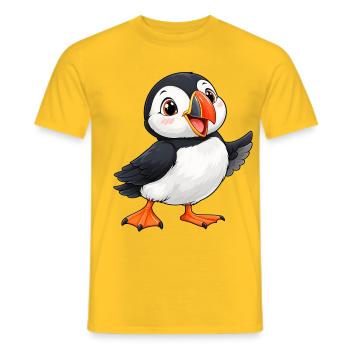Papageientaucher Kawaii Style – Süßer Vogel - Männer T-Shirt - Gelb - Vorne - AI Model Male 178 dark (178cm)