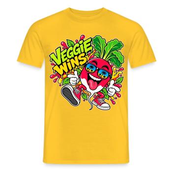 Cooles Radieschen - Männer T-Shirt - Gelb - Vorne - AI Model Male 178 dark (178cm)