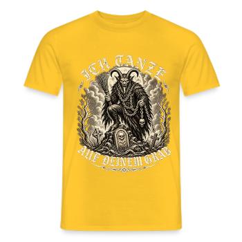 Teufelsbock mit Sense - Männer T-Shirt - Gelb - Vorne - AI Model Male 178 dark (178cm)