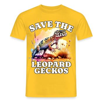 Save Leopardgecko - Männer T-Shirt - Gelb - Vorne - AI Model Male 178 dark (178cm)