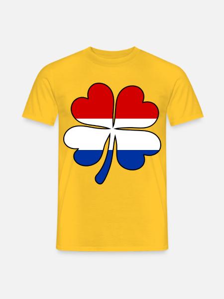 Holland Flagge Kleeblatt - Männer T-Shirt - Gelb
