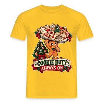 Cookie Duty – Lustiges Weihnachts T-Shirt - Männer T-Shirt - Gelb - Vorne - AI Model Male 178 dark (178cm)
