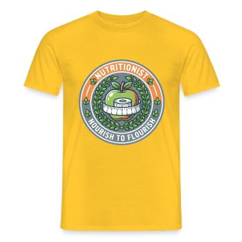 Ernährungsberater – Ernährung, um zu gedeihen, Apfelabzeichen-Geschenk - Männer T-Shirt - Gelb - Vorne - AI Model Male 178 dark (178cm)