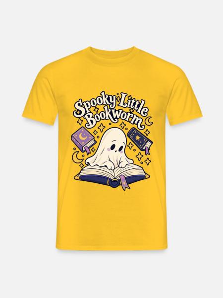 Spooky Little Bookworm - Männer T-Shirt - Gelb