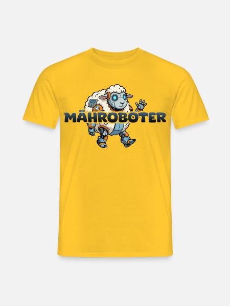 Mähroboter Cartoon Schaf - Männer T-Shirt - Gelb
