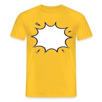 Explosionsblase Comic used look - Männer T-Shirt - Gelb - Vorne - AI Model Male 178 dark (178cm)