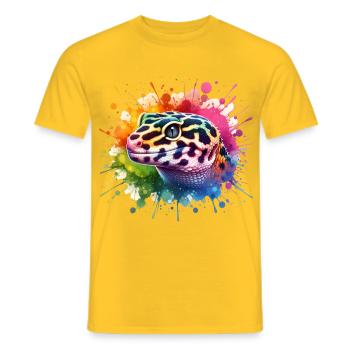 Leopardgecko Motiv - Männer T-Shirt - Gelb - Vorne - AI Model Male 178 dark (178cm)