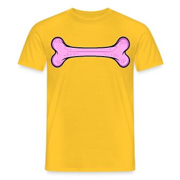 Pinkes Hundeknochen - Männer T-Shirt - Gelb - Vorne - AI Model Male 178 dark (178cm)