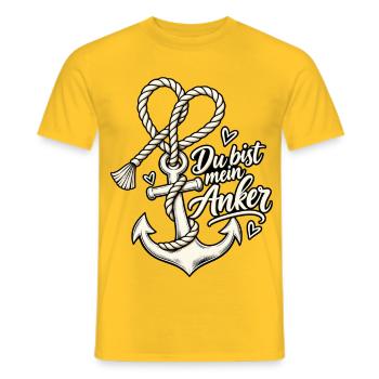 Valentinstag Du bist mein Anker Paare Beziehung  - Männer T-Shirt - Gelb - Vorne - AI Model Male 178 dark (178cm)