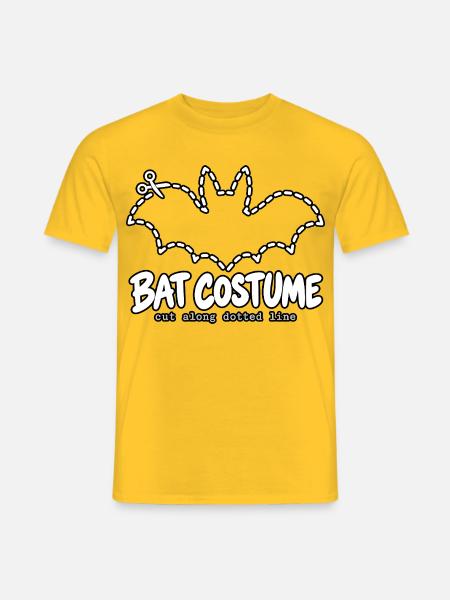 Bat Kostüm Schnittlinie Zeichnung - Männer T-Shirt - Gelb