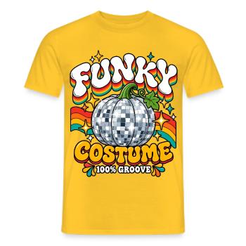 Funky Kürbis Kostüm Groove - Männer T-Shirt - Gelb - Vorne - AI Model Male 178 dark (178cm)