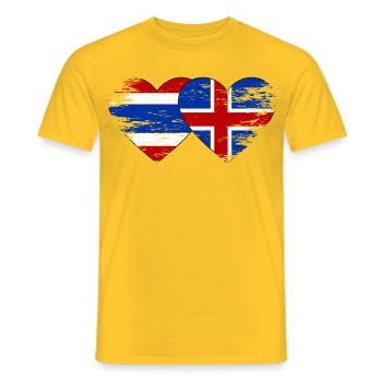 Thailand Island Flagge Herzform used - Männer T-Shirt - Gelb - Vorne - AI Model Male 178 dark (178cm)