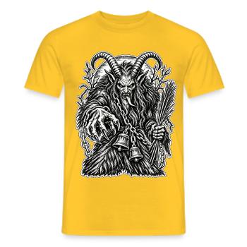 Krampus – Der düstere Dämon der Rauhnächte - Männer T-Shirt - Gelb - Vorne - AI Model Male 178 dark (178cm)