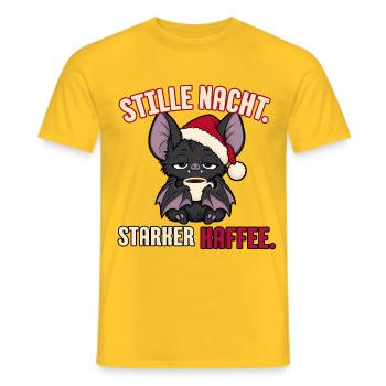 Stille Nacht starker Kaffee - Männer T-Shirt - Gelb - Vorne - AI Model Male 178 dark (178cm)