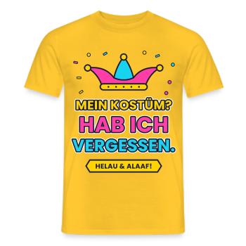 Karneval: MEIN KOSTÜM? HAB ICH VERGESSEN. - Männer T-Shirt - Gelb - Vorne - AI Model Male 178 dark (178cm)