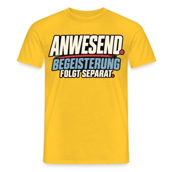 Anwesend Begeisterung Folgt Separat - Männer T-Shirt - Gelb - Vorne - AI Model Male 178 dark (178cm)