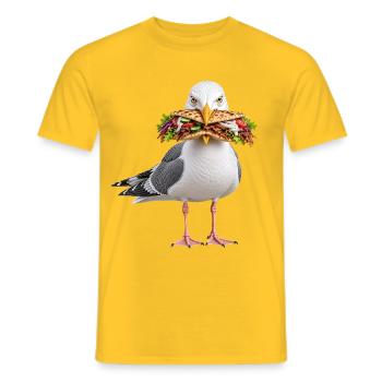 Silbermoewe-mit-Doener Möwe - Männer T-Shirt - Gelb - Vorne - AI Model Male 178 dark (178cm)