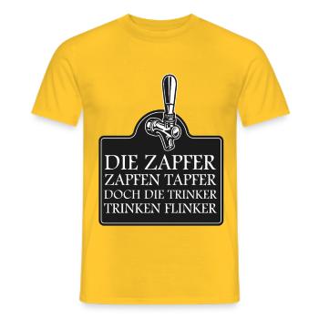 Zapfer Schild: Tapfer Trinken Flink - Männer T-Shirt - Gelb - Vorne - AI Model Male 178 dark (178cm)