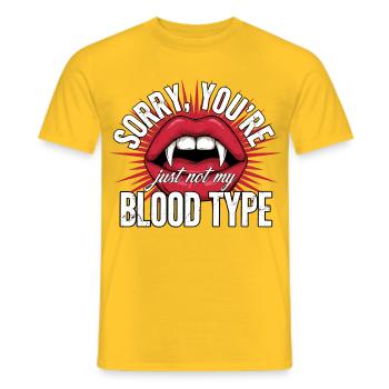 Sorry You're Not My Blood Type - Männer T-Shirt - Gelb - Vorne - AI Model Male 178 dark (178cm)
