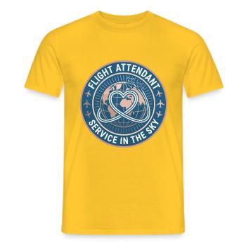 Flugbegleiterin Jet Trail Herzabzeichen Geschenk - Männer T-Shirt - Gelb - Vorne - AI Model Male 178 dark (178cm)