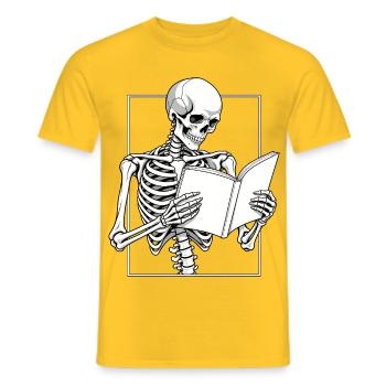 Skelett im Roman versunken - Männer T-Shirt - Gelb - Vorne - AI Model Male 178 dark (178cm)