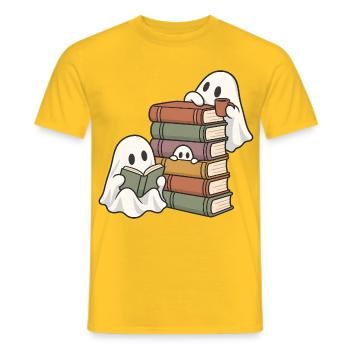 Büchergeister - Männer T-Shirt - Gelb - Vorne - AI Model Male 178 dark (178cm)