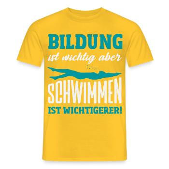 Schwimmsport Schwimmer Spruch Geschenk - Männer T-Shirt - Gelb - Vorne - AI Model Male 178 dark (178cm)