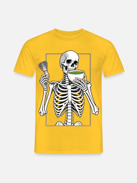 Matcharitual mit Skelett - Männer T-Shirt - Gelb